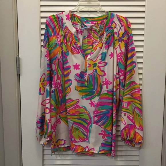 Lilly Pulitzer Tops - XL Lilly Pulitzer Elsa Top - White Summer Haze